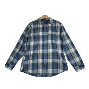 Eddie Bauer Mens‎ Plaid Button Down Shirt size Medium Blue